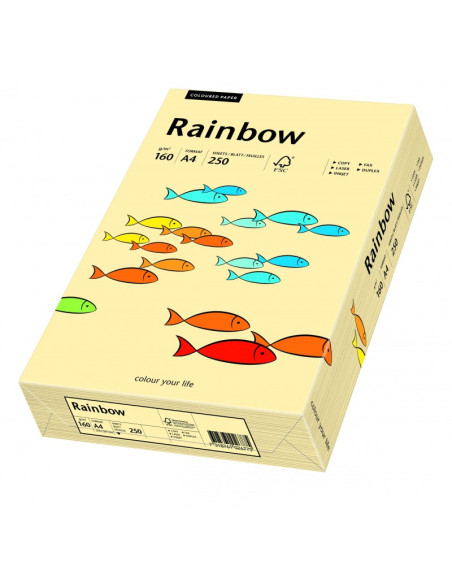 Carton colorat A4 Rainbow 88042283, 160g/mp, chamois, top 250 coli