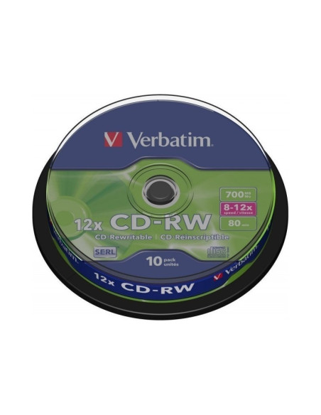 CD-RW Verbatim 43480, 700MB / 80min, 12x, set 10 buc