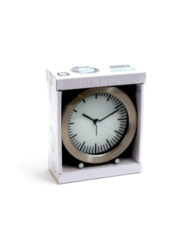 Ceas desteptator Platinet PZASS / 43248, Sunrise, rotund, 11.5 x 4.5 x 11.7cm, argintiu, afisaj analogic, quartz