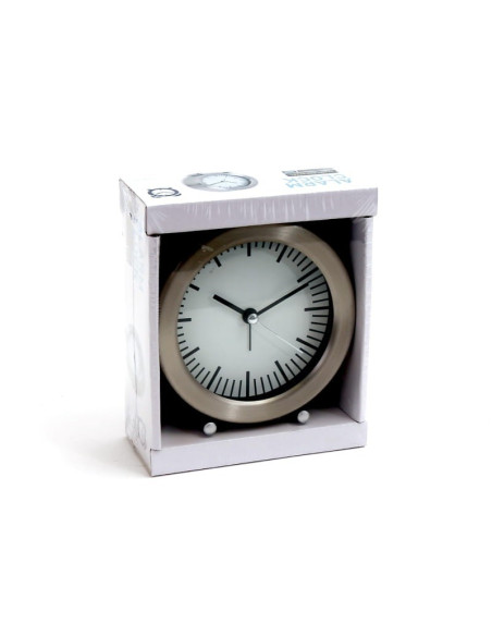 Ceas desteptator Platinet PZASS / 43248, Sunrise, rotund, 11.5 x 4.5 x 11.7cm, argintiu, afisaj analogic, quartz