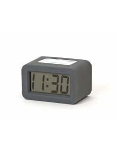 Ceas desteptator Platinet PZADR / 43246, dreptunghiular, 10.3x6.5x6.3cm, cauciuc, gri, afisaj digital