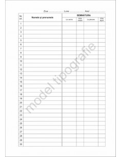 Registru prezenta personal auxiliar - coperta duplex