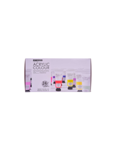 Culori acrilice Magi-Wap Art Rangers, 24 culori x 22ml, culori de baza, culori pastel, metalice, cu sclipici, FEA2422T-2