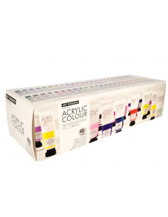 Culori acrilice Magi-Wap Art Rangers, 48 culori x 22ml, culori de baza, culori pastel, metalice, cu sclipici, FEA4822T-2