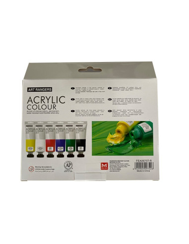 Culori acrilice Magi-Wap Art Rangers, 6 culori x 75ml, FEA0675T-R