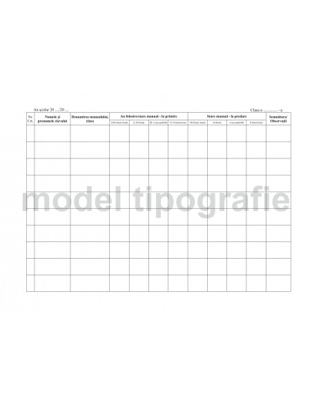 Registru de evidenta manuale scolare - coperta imitatie piele