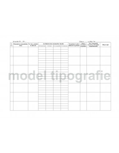 Registru de evidenta manuale scolare - coperta imitatie piele