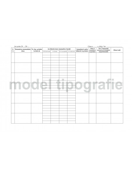 Registru de evidenta manuale scolare - coperta imitatie piele