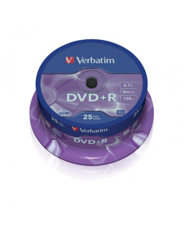 DVD+R Verbatim 43500, 4.7GB / 120min, 16x, set 25 buc