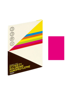 Etichete autocolante Grand 150-1063, 1/A4, 210x297mm, permanente, colturi drepte, roz fluorescent, top 25 coli