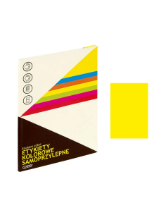 Etichete autocolante Grand 150-1065, 1/A4, 210x297mm, permanente, colturi drepte, galben fluorescent, top 25 coli