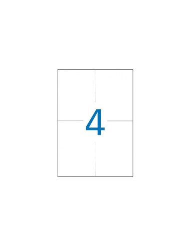 Etichete autocolante Etibox 119758, 4/A4, 105x148.5mm, permanente, colturi drepte, alb, top 100 coli (400 etichete)