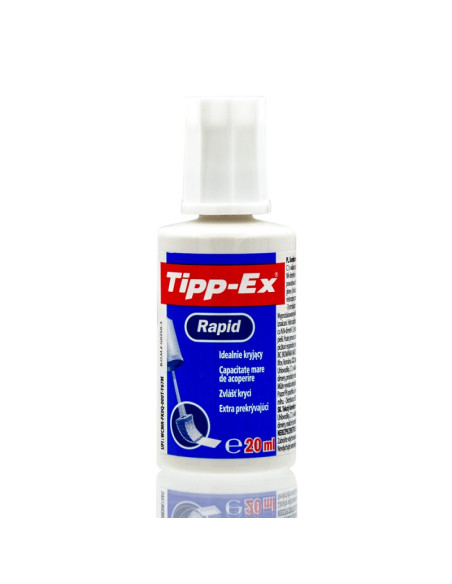 Fluid corector (pasta corectoare) Bic Tipp-Ex Rapid, 20ml, pe baza de solvent, cu burete