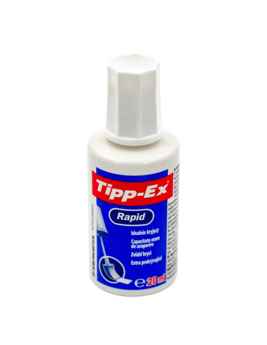 Fluid corector (pasta corectoare) Bic Tipp-Ex Rapid, 20ml, pe baza de solvent, cu burete