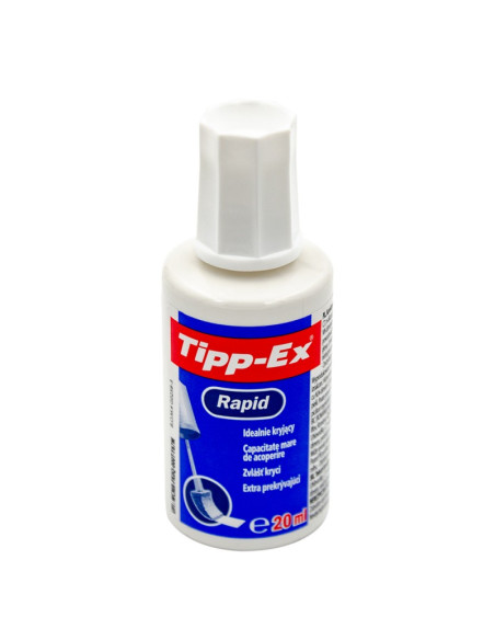 Fluid corector (pasta corectoare) Bic Tipp-Ex Rapid, 20ml, pe baza de solvent, cu burete