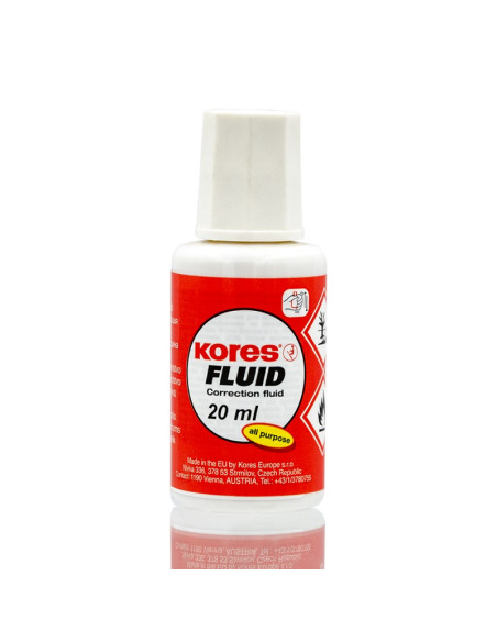 Fluid corector (pasta corectoare) Kores KO69101, 20ml, pe baza de solvent, cu pensula