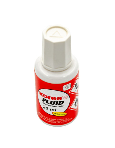 Fluid corector (pasta corectoare) Kores KO69101, 20ml, pe baza de solvent, cu pensula
