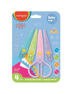 Foarfeca Keyroad Baby Line KR972337, 14.0cm, creativa, cu 4 modele