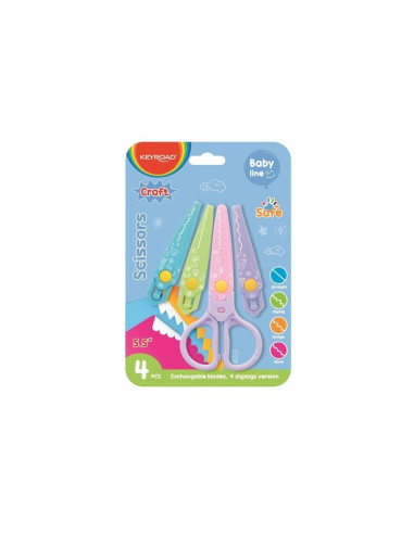 Foarfeca Keyroad Baby Line KR972337, 14.0cm, creativa, cu 4 modele