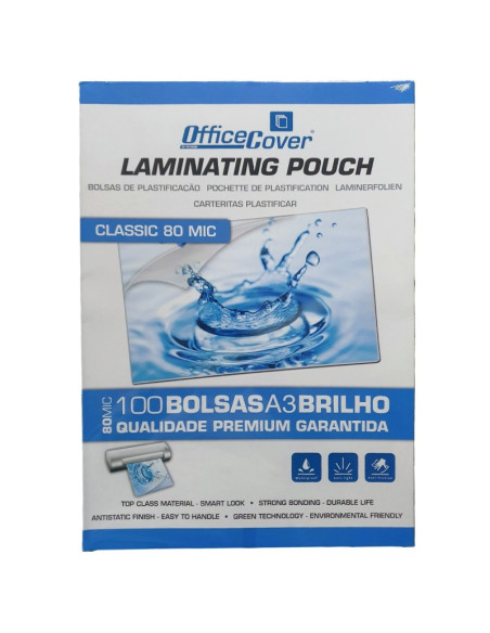 Folie laminare A3 Office Cover, lucioasa, 80 microni, top cu 100 coli