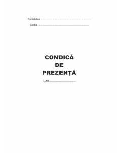 Condica de prezenta zilnica model A4 100 file 40 pozitii
