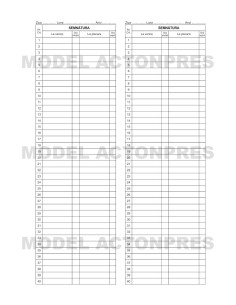 Condica de prezenta zilnica model A4 100 file 40 pozitii 2