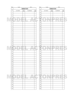 Condica de prezenta zilnica model A4 100 file 80 pozitii 2
