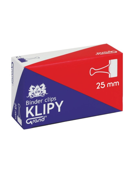 Clipsuri metalice Grand 110-1093, 25mm, negre, cutie 12 buc