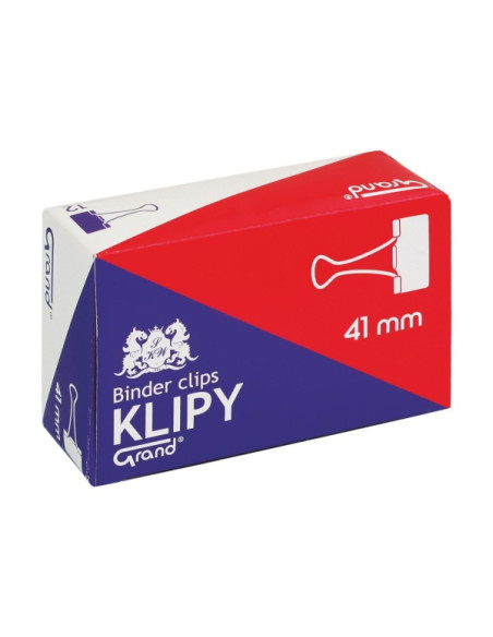 Clipsuri metalice Grand 110-1095, 41mm, negre, cutie 12 buc