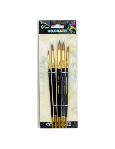 pensula-colorarte-db20503-varf-rotund-set-5-bucati