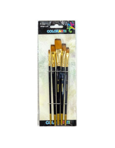 Pensula Colorarte DB20501, varf lat, set 5 bucati