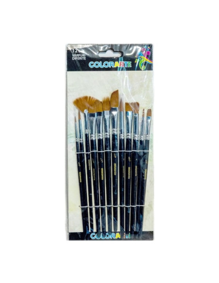 pensula-colorarte-db21203-varfuri-diferite-set-12-bucati