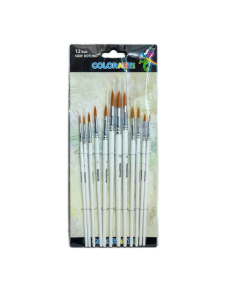 pensula-colorarte-db21202-varf-rotund-set-12-bucati