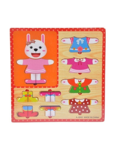 jucarie-bebelusi-din-lemn-puzzle-iepureurs-haine-fetita-multicolor-megacreative-462774-108piese-18-luni