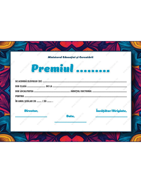 D007b Diploma de acordare a premiului