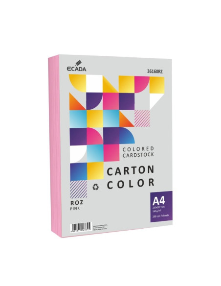 carton-colorat-a4-ecada-36160rz-160gmp-roz-top-250-coli