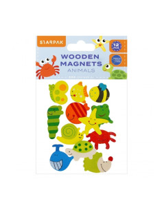 Accesorii creatie Starpak 528370, diverse animalutze, lemn, 40mm, 12 bucati