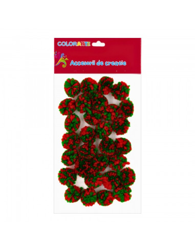 accesorii-creatie-pom-pom-textil-rosuverde-25mm-set-30-buc-colorarte-my28