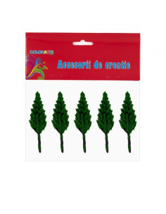 accesorii-creatie-plastic-braduti-craciun-verde-6cm-set-5-buc-colorarte-my34