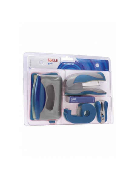 Set accesorii de birou Eagle Alpha J5023CD, albastru