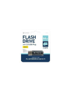 Stick memorie 64GB Platinet PMFE64, USB 2.0, carcasa aluminiu 2