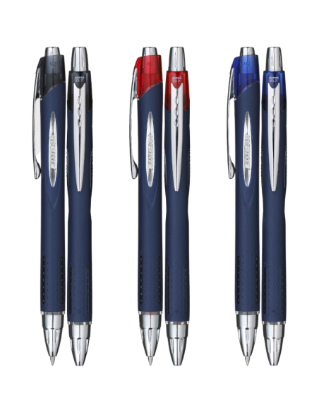 Pix Jetstream Uni-ball SXN-217, 0.7mm, cu mecanism, corp albastru inchis, detalii in culoarea scrisului