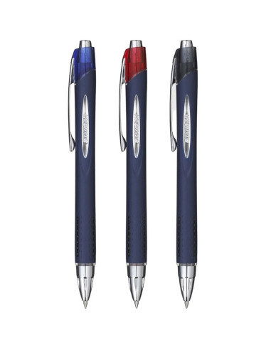 Pix Jetstream Uni-ball SXN-217, 0.7mm, cu mecanism, corp albastru inchis, detalii in culoarea scrisului