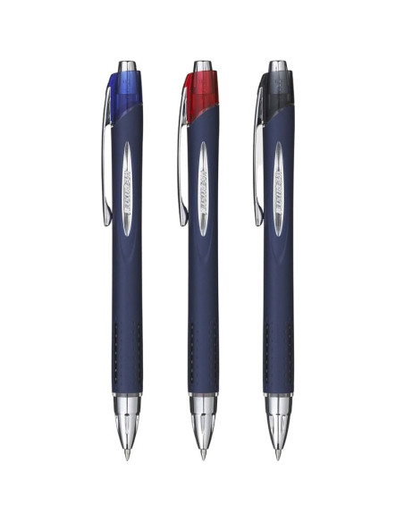 Pix Jetstream Uni-ball SXN-217, 0.7mm, cu mecanism, corp albastru inchis, detalii in culoarea scrisului