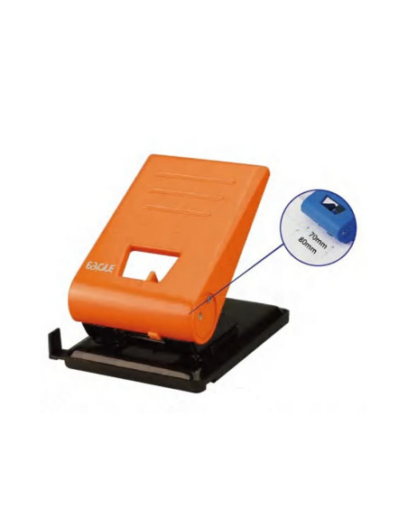 Perforator Eagle 837XL, 50 coli, perforatii ajustabile 7-8 cm, plastic, negru