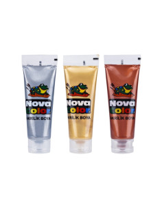 Culori acrilice Nova Color, 75ml, culori metalizate