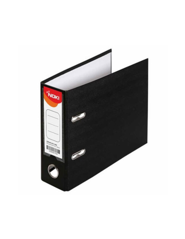 Biblioraft plastifiat Noki 56111-130, A5, landscape, 7cm, buzunar eticheta, inele metalice