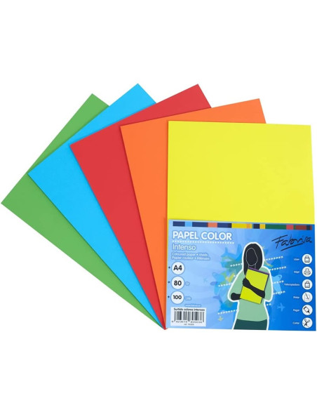 Hartie color A3, 80g/m² Fabrisa 16249, mix culori intense, 100 coli/top