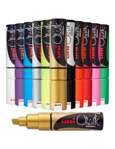 Marker cu creta UNI Chalk PWE-8K, varf tesit, 8.0mm