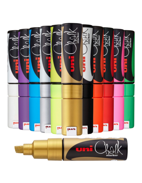 Marker cu creta UNI Chalk PWE-8K, varf tesit, 8.0mm